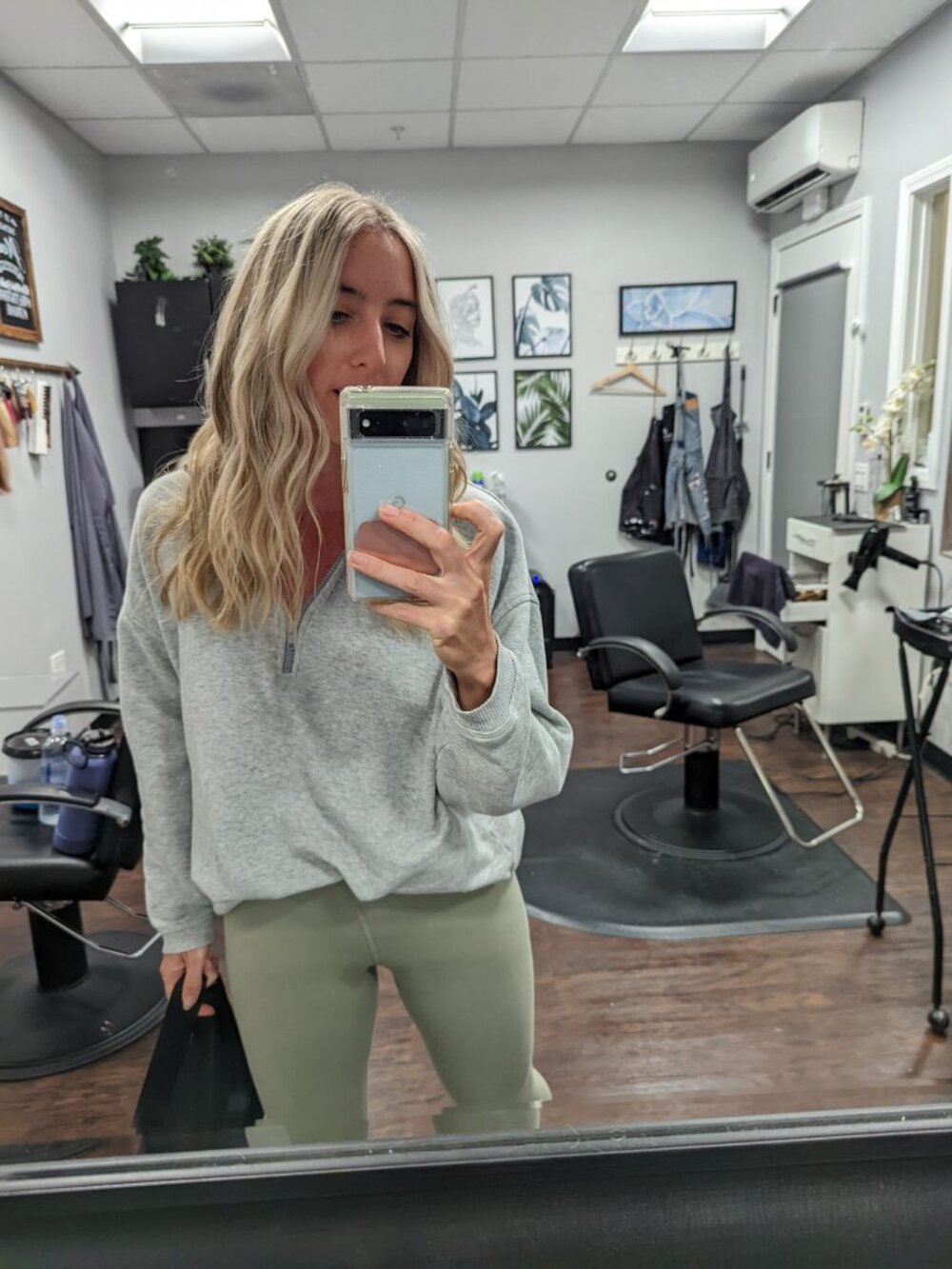 Aerie Good Vibes Oversized Quarter Zip Sweatshirt in Medium Heather Gray